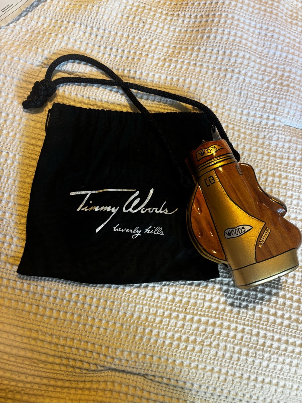 Timmy Woods Novelty Golf mini Bag in Brown & Gold